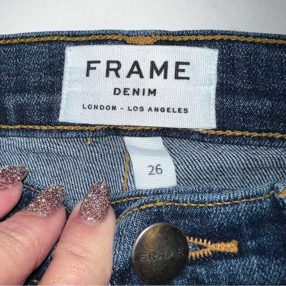 FRAME LeCrop Flare Jeans Sunrise Park Sz 26 - Picture 5 of 13